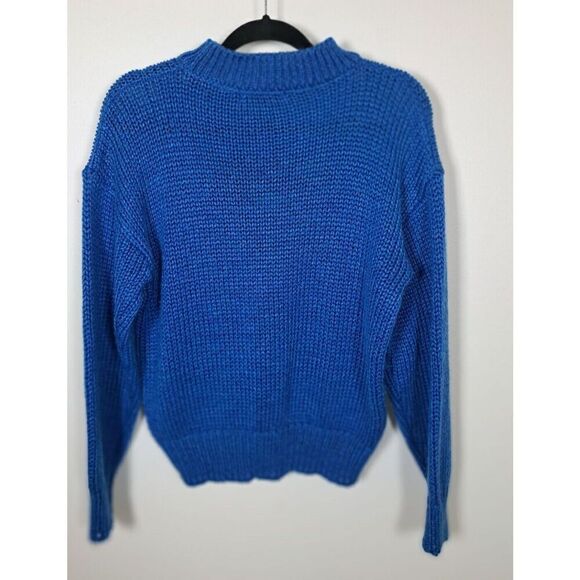 Doubloons Sweater Medium Women’s Blue Knit Teddy‎ Bear Ski Vintage 80s 90s Y2K - Picture 2 of 9